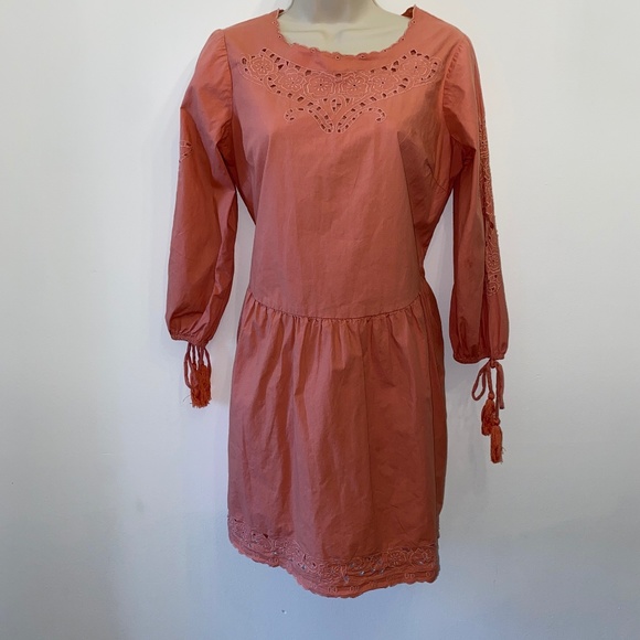 L' Atelier Dresses & Skirts - L' Artlier d Paris Boho Salmon Dress with lots of detail Size Small